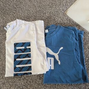 Puma Graphic Tees in Blue and White